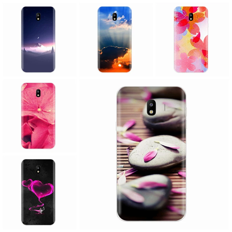 Luxury Case Cover For Samsung Galaxy J3 2017 J330 J5 J530F J7 J730 Soft TPU Silicone Flower Funda O009 |