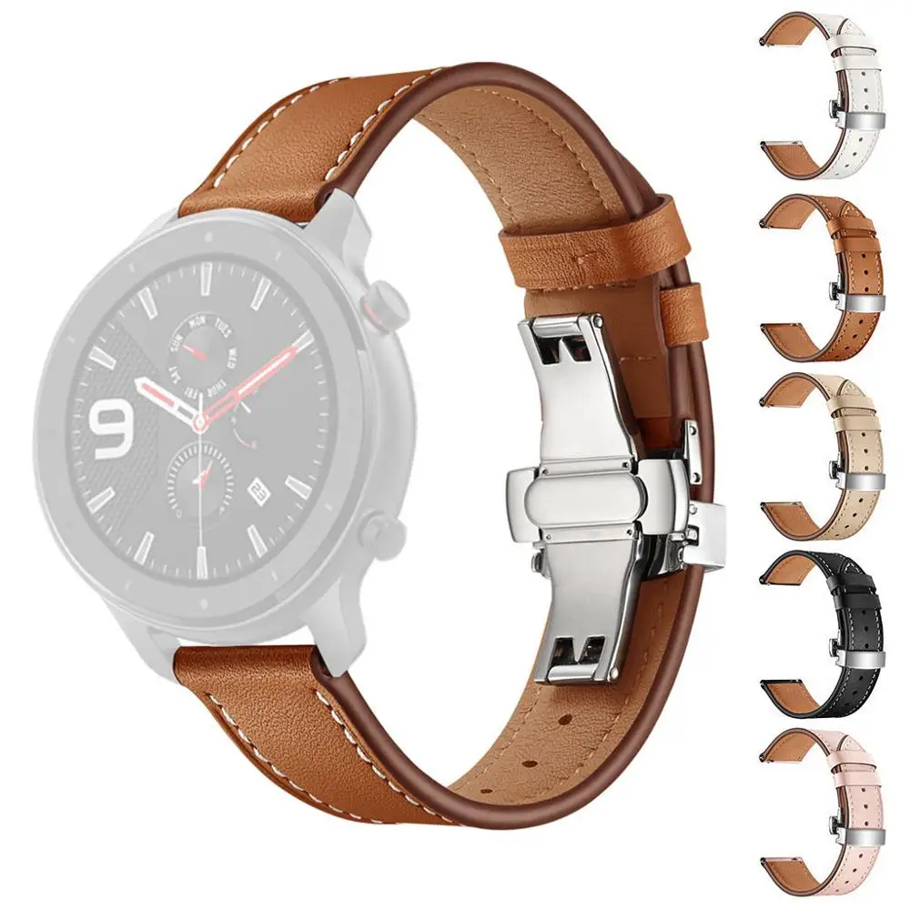 Ремешок для часов Xiaomi Huami AMAZFIT GTR 42/47 мм сменный кожаный браслет с застежкой