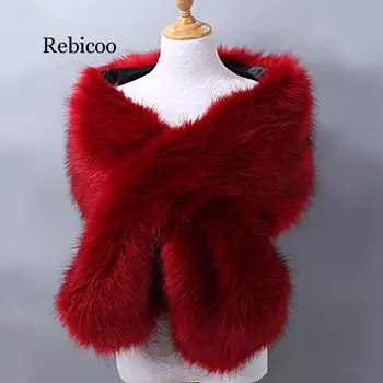 

Fur Faux Winter Bolero Women Bridal Shawl Wedding Cape In Stock Bridal Cloaks Wedding Coat Jacket For Evening Party