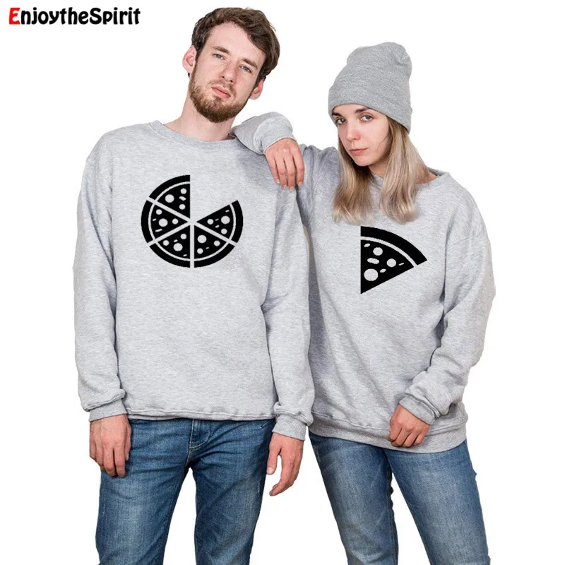 

EnjoytheSpirit Pizza Printed Sweatshirt Couple Long Sleeve 2019 Streetwear Autumn Sweatshirt Cotton Fashion Women Hoodies