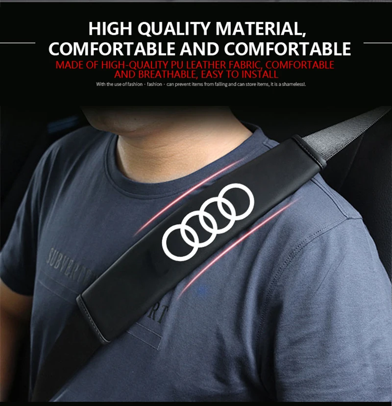 Комплект из 2 предметов для Audi b5 b6 b7 b8 A3 A4 A4L A5 A6L C5 C6 RS4 RS5 Q3 Q5 Q7 Автомобильная плечевая накладка ремня безопасности защитная крышка Накладка автомобильные аксессуары