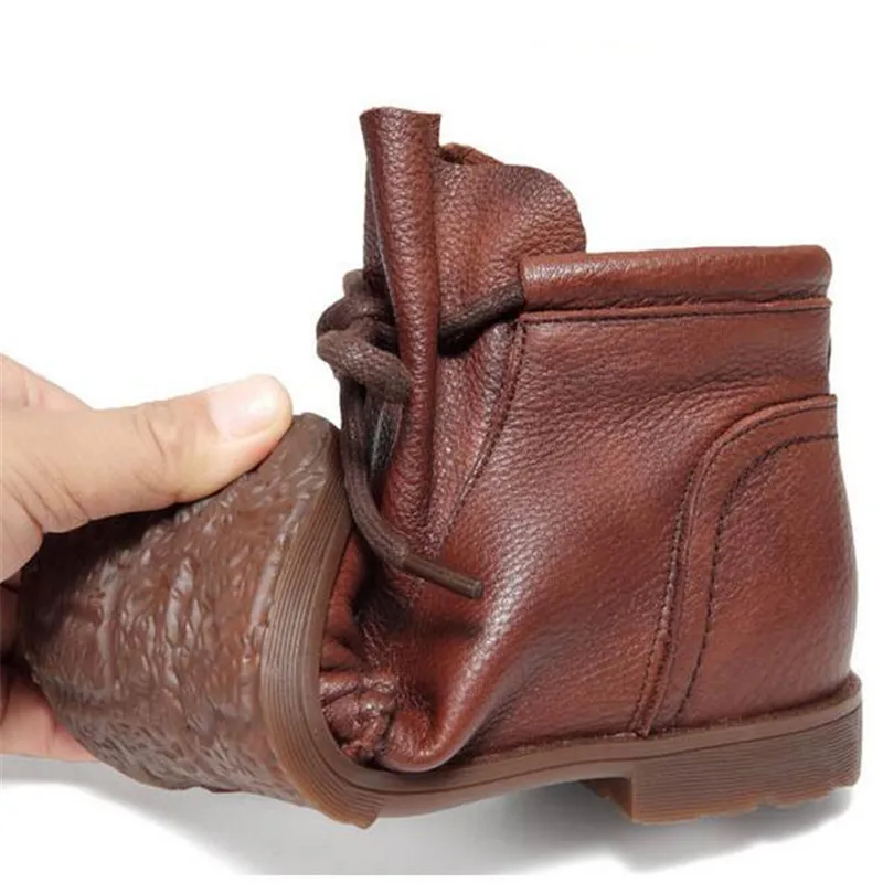 New Classic Retro Chelsea Boots Soft 100% Natural Genuine Leather Boots Women's Boots Soft Sole Comfortable Shoes Ankle Boots