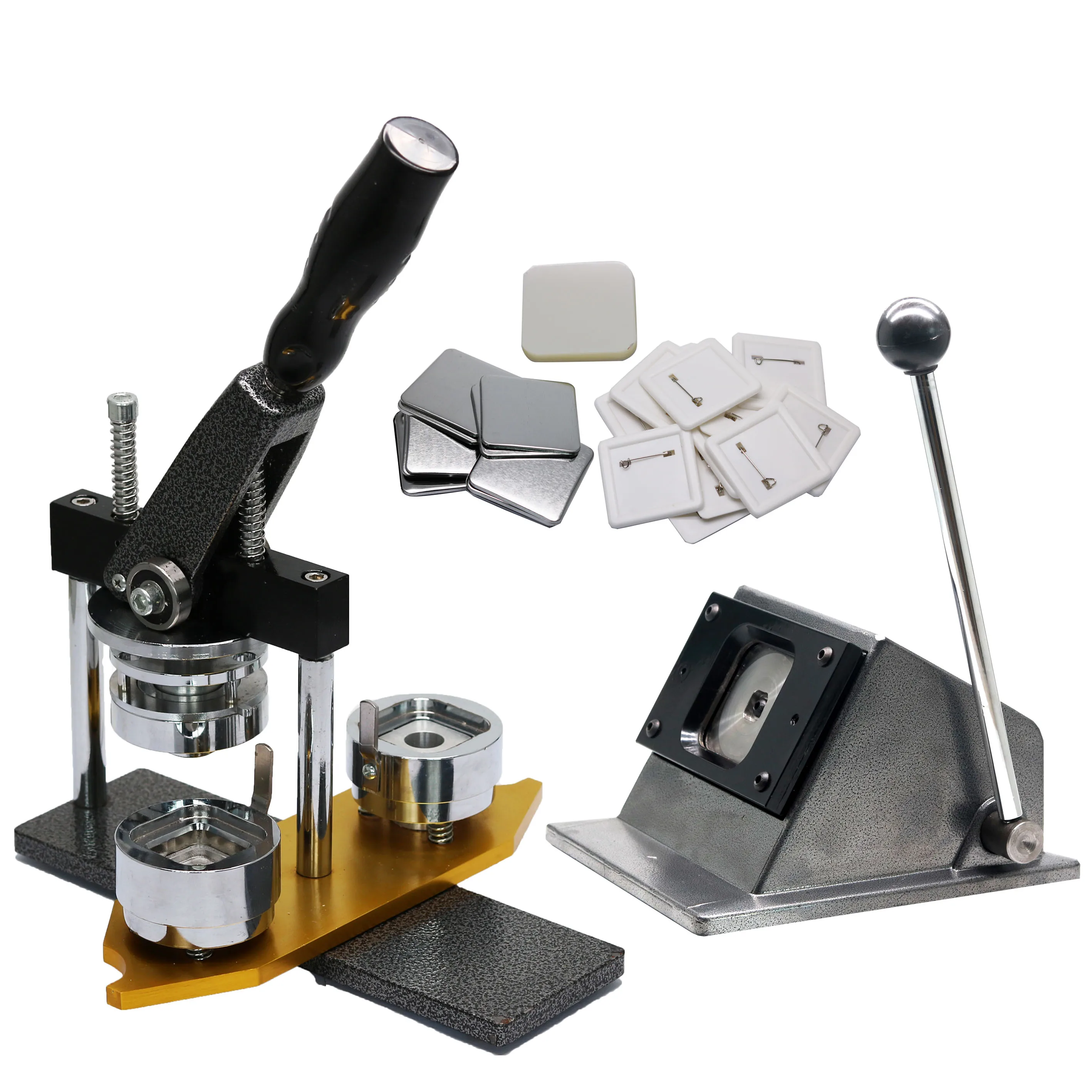 Sales package of Square 55*55mm pin badge making machine with paper