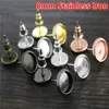 6mm 8mm 10mm 12mm 50pcs/Lot 8 Colors Stainless Copper Material Earring Studs(with Ear plug) Base,Fit 6-12mm Glass Cabochons ► Photo 2/6