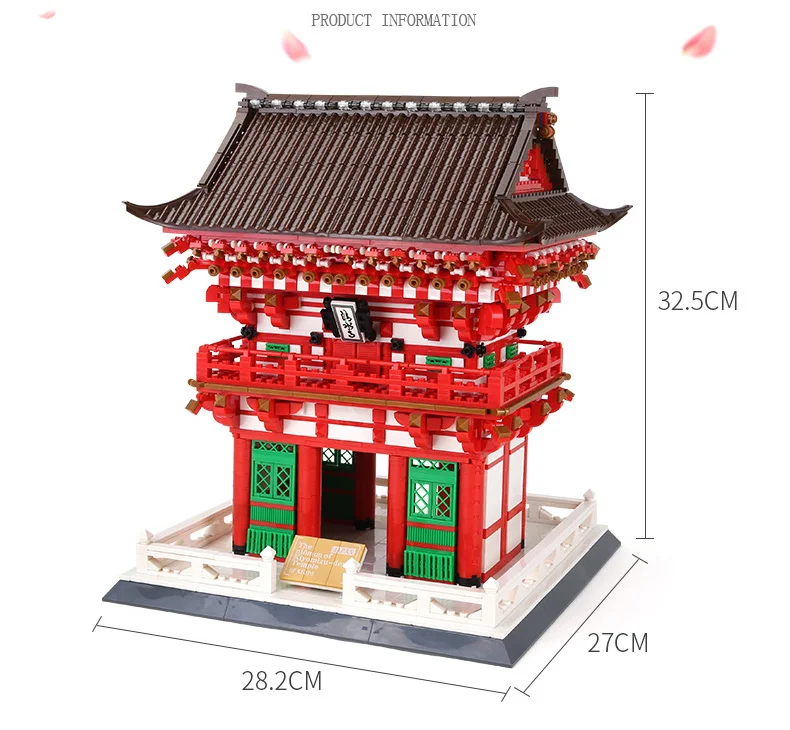 2409 шт архитектурный японский Kiyomizu храмовый строительный блок, совместимый с городским кирпичом, обучающая сборная игрушка, рождественский подарок