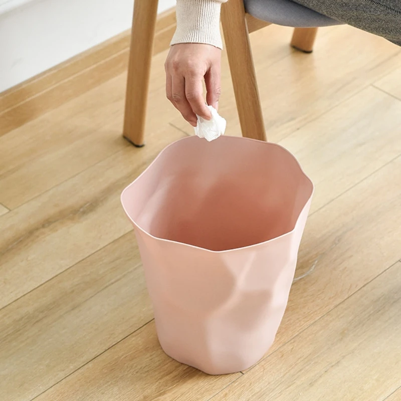 Nordic Style Irregular Plastic Garbage Bin Food Waste Basket Flower Pot Organizer desktop trash can trash can