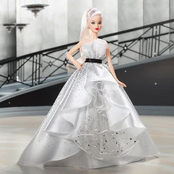 

Barbie Doll Girl Toy Beautiful Collection Series 60th Anniversary Celebration Doll FXD88 Children's Birthday Holiday Gift