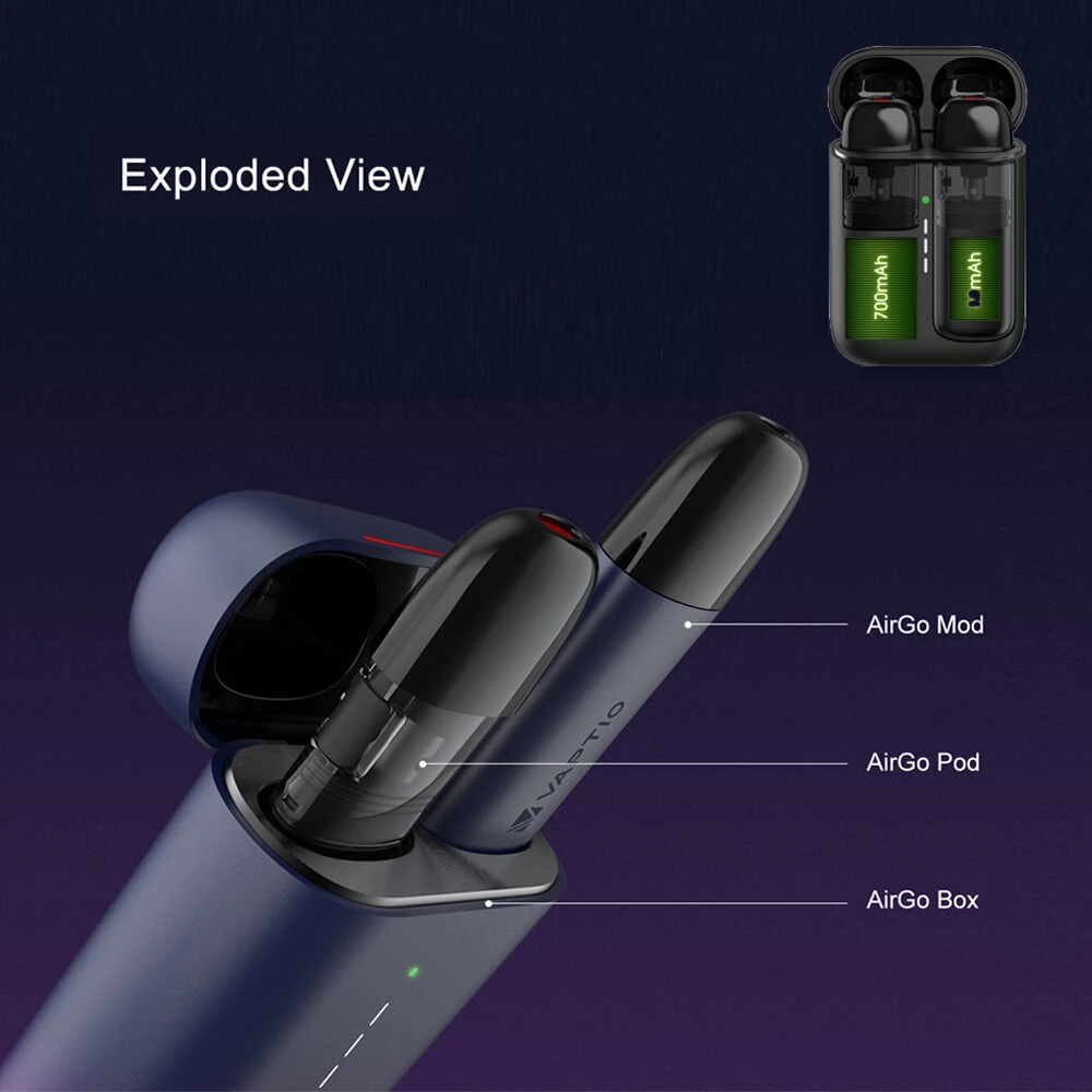 Электронная сигарета Vaptio AirGo вейп картридж 1 5 мл аккумулятор 80 мАч батарейный