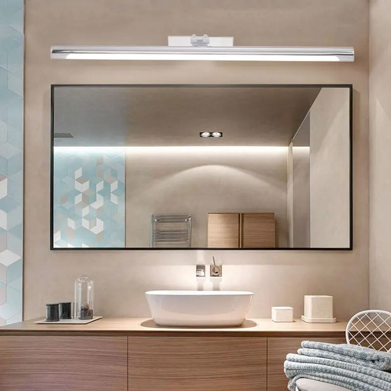 DONWEI LED Wall Lamp 40cm/50cm Mirror Front Light Waterproof Stainless Steel for Bathroom Vanity Toilet Makeup Lighting