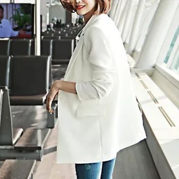 

LANMREM 2020 Spring New Casual Fashion Women Loose Temperament Solid Color Single Button Long-sleeved Blazer TC802