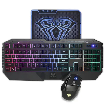 

Tarantula Aula 2016s Colorful Backlight Keyboard and Mouse Kit USB Cable Industry Board Game Set Internet Use