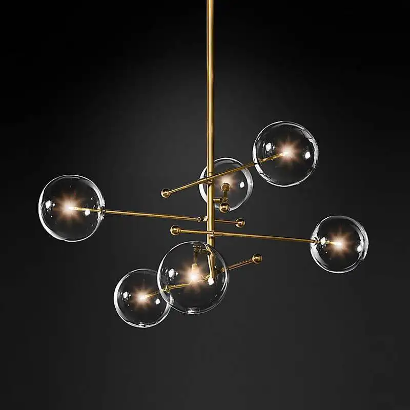 

Designer Cold Hue Glass Sphere Magic Bean A Chandelier Restaurant A Living Room Bedroom Exhibition Room Arts A Chandelier