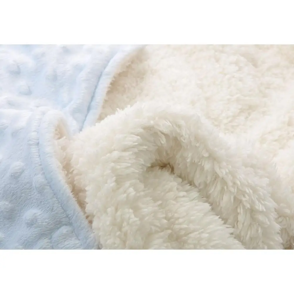 Kuulee Swaddle Wrap plush Kids Baby Winter Solid Color Knitting Swaddle Wrap Bedding Receiving Blanket Sleeping Bag