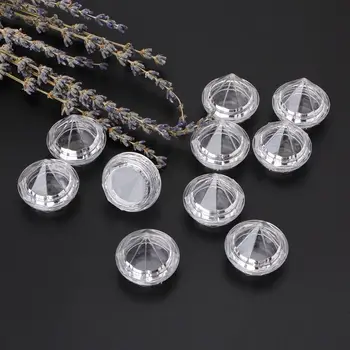 

10 Pcs/Set 5g Portable Empty Travel Refillable Bottles Transparent Diamond Cream Box Refillable Cosmetic Case