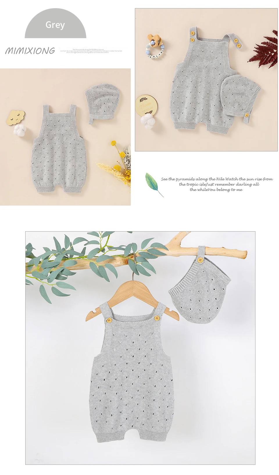 Baby Rompers 100%Cotton Knitted Newborn Girls Boys Jumpsuit Outfit Sleeveless Toddler Infant Summer Clothing Playsuit Hat 0-18M Newborn Knitting Romper Hooded 