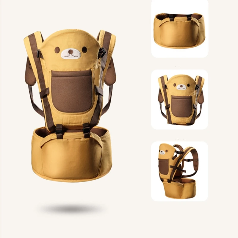 Multifunction 0-36 Months Baby Carrier with Storage Pocket 3 in 1 Adjustable Infant Carrier Sling Backpack Hipseat Waist Stool