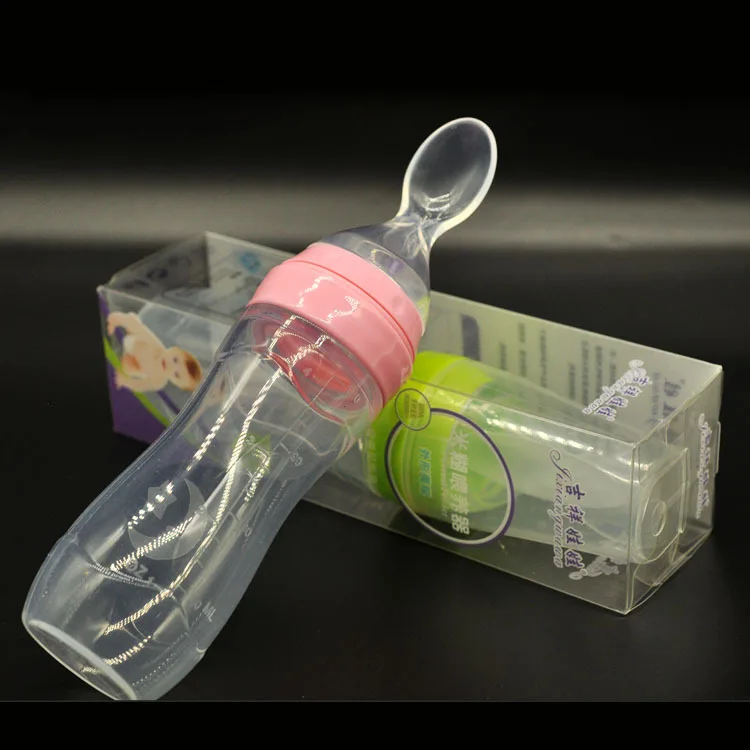 

Infant Rice Paste Bottle Silica Gel Extrusion Type Rice Cereal Baby Spoon Weaning Useful Product Food Supplement Feeding Bottle