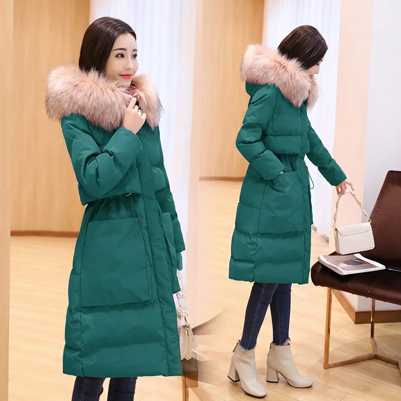 

Cotton-padded Clothes Women's Mid-length 2019 Winter New Style Korean-style Slim Fit Elegant Waist Hugging Thick Cotton-padded J