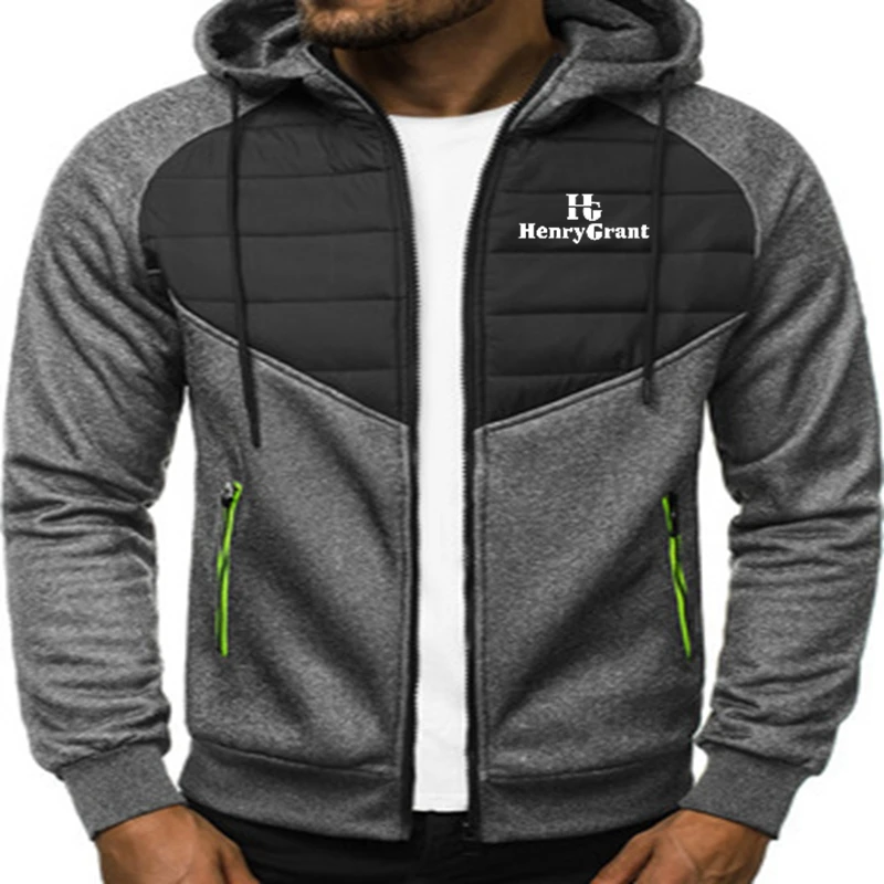 

2020 Autumn Winter Hooded Jacket Men Casual Slim Patchwork Zipper Coat Men Plus Size 3XL Long Sleeve Mens Jackets Oversized Coat