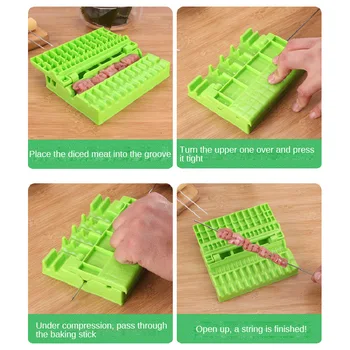 

Skewers Kebab Maker Barbecue Stringer Manual Vegetables Food Kitchen Gadget HG99