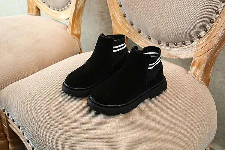 Comfortable Girls Shoes Genuine Leather Martin Boots Autumn Winter Boys Shoes Suede Children Boots Solid Color Slip Kids Boots