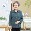 Old-age Autumn Female Tops 60-70 Years Old Mother Blouse Long Sleeve Printed Shirt Grandmother Spring Coat Cardigan Blouse 1485 2