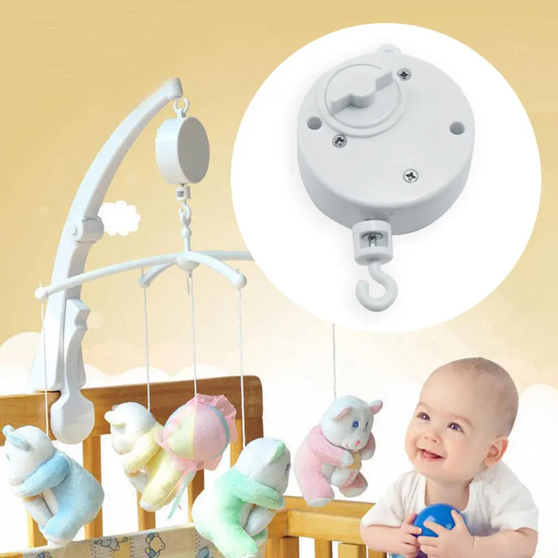 Ephex Creative Metal Baby Music Box Bed Bell Windup Music Wonderful White Plush Pendant Doll Clockwork Bed Bell Novelty Plastic