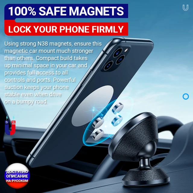 hoco magnetic car holder dashboard phone mount air vent magnet stand for  iPhone Samsung Xiaomi central console outlet bracket - AliExpress