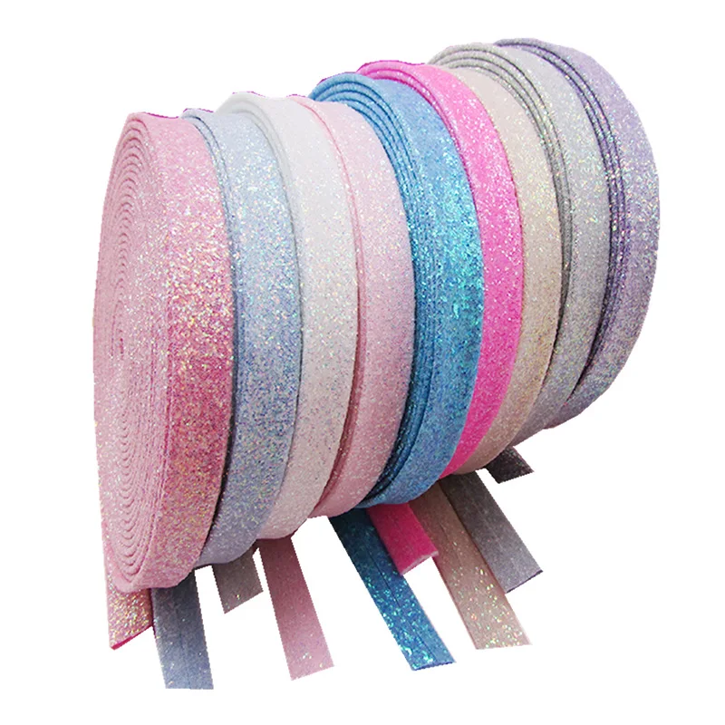 Edgewrapping Strips Hair Clip Cover Lace 5yards/lot 1cm Glitter
