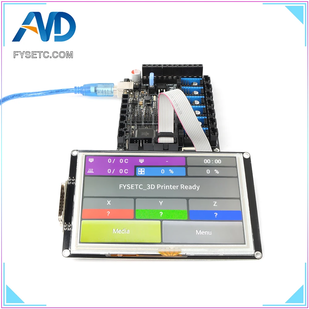 

FYSETC F6 V1.4 Board ALL-in-one Up to 6 Motor Driver MX Connector With TFT81050 Smart Controller LCD Display 5 inch Touch Screen
