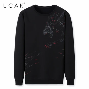 

UCAK Brand Men Hoodies Homme Autumn Winter Fashion O-Neck Long Sleeve Sweatshirt Streetwear Striped Hoodie Sweatshirt Men U7020