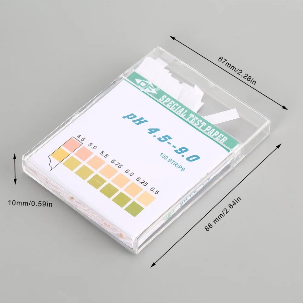 100 Strips 4.5-9.0 PH Test Paper Alkaline Acid Indicator Meter Roll For Water Urine Saliva Soil Litmus Testing Measuring