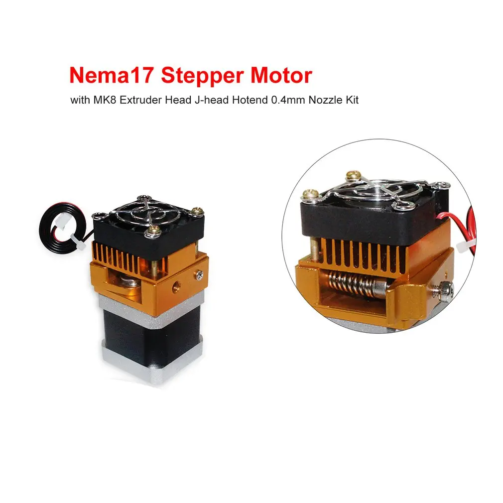 Nema17 шаговый двигатель 42 двигатель Nema 17 двигатель 42BYGH 17HS4401 двигатель с MK8 экструдер головка j-головка Hotend 0,4 мм Насадка комплект