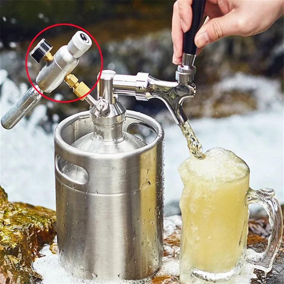 Homebrew kegging, Премиум регулируемое зарядное устройство CO2 с шариковым фиксатор, мини CO2 регулятор, 3/" резьба co2