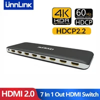 UNNLINK HDMI 2,0 Schalter 7x1 HDMI 2,0 Switcher UHD 4K 60Hz HDR HDCP 2,2 3D Mit IR für Xbox One S/X PS4 PS3 LED Smart TV Mi Box3