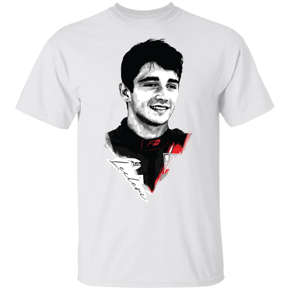 (Новинка) Charles Leclerc Классный Дизайн Современной Ретро футболки белые