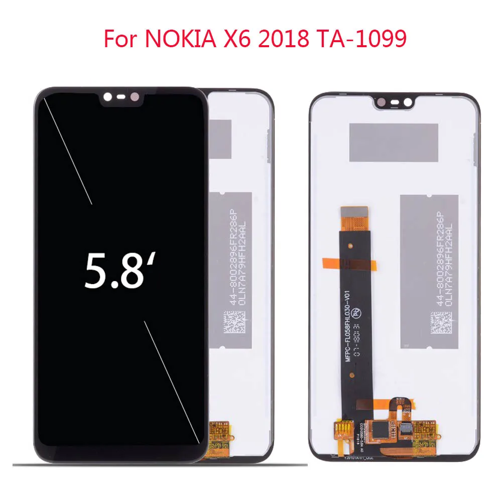 100% тест 5 8 &quotДисплей для NOKIA X6 ЖК экран дигитайзер Замена 6 1 плюс 2018 TA 1099