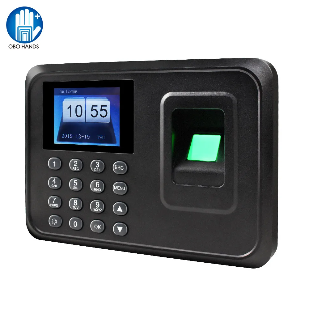 Biometric Fingerprint Time Attendance Machine Employee Check-in Time Clock Recorder Device Lock Sys