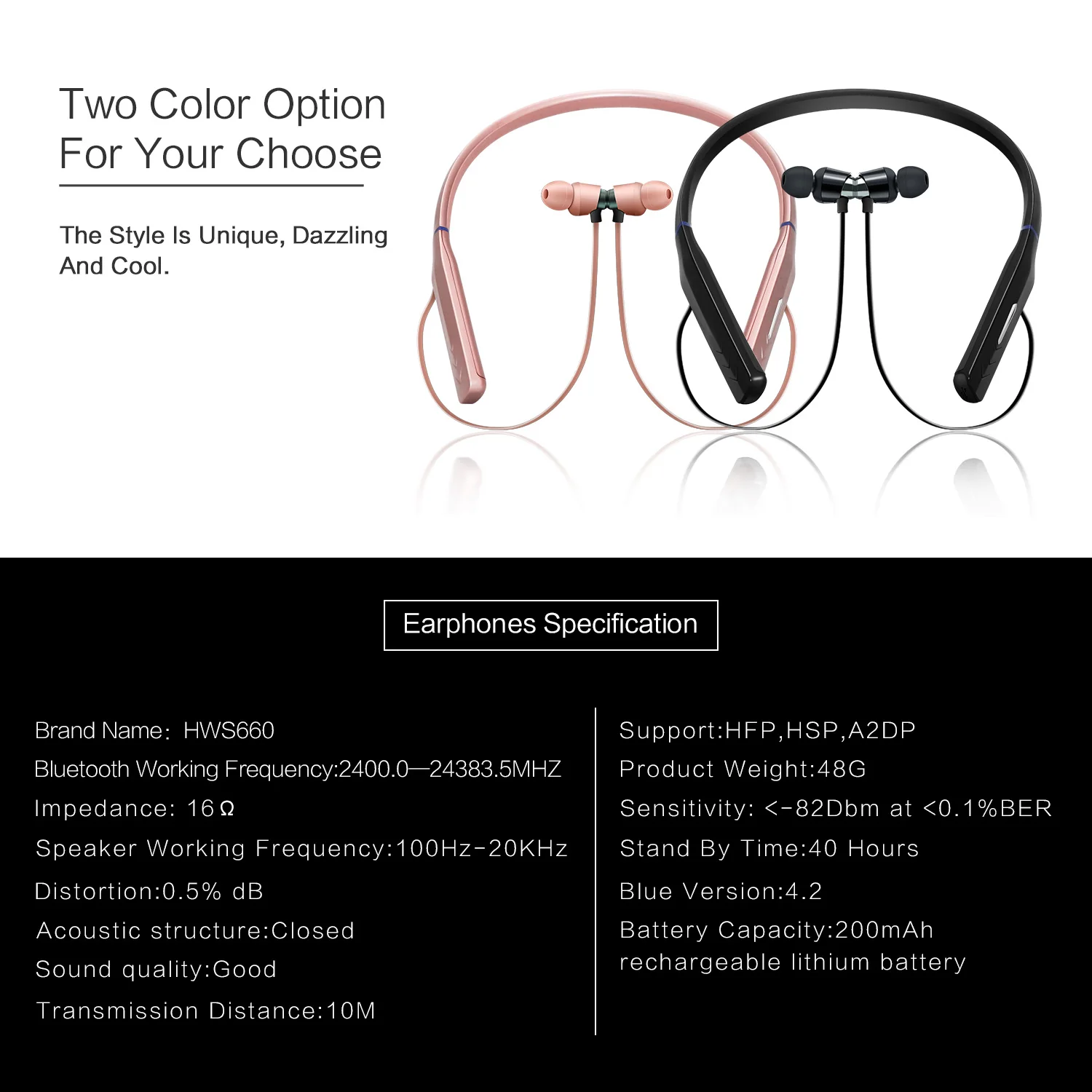 Comerow S660 Bluetooth наушники Беспроводные спортивные наушники шейный стерео bluetooth-гарнитура с микрофоном для xiaomi всех смартфонов