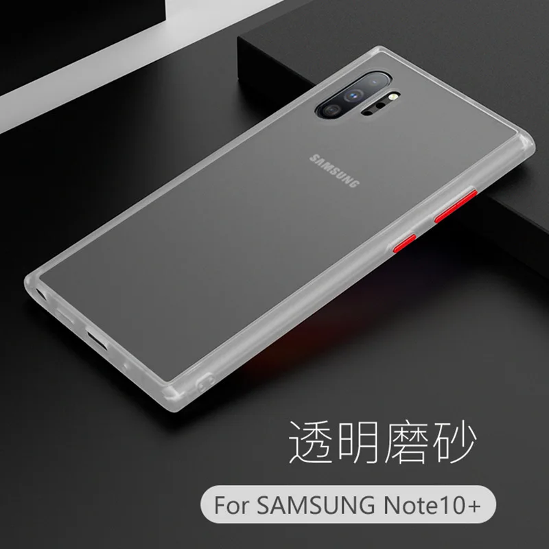 Матовый ТПУ прозрачный противоударный бампер чехол для телефона для samsung Note10 Note10+ чехол устойчивая защита - Цвет: transparent
