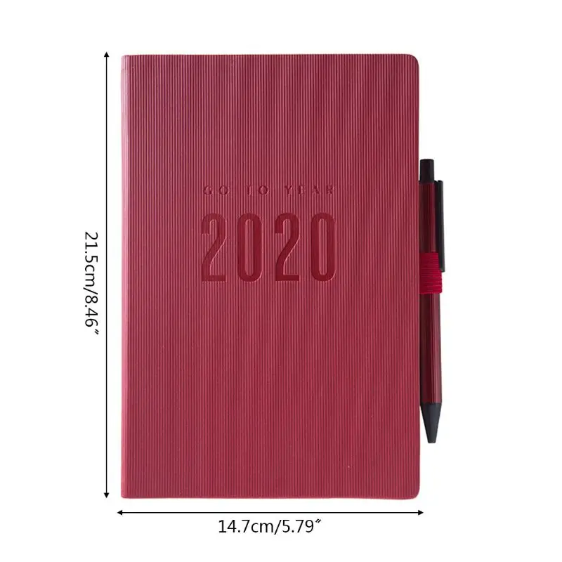 

Agenda 2020 Planner Organizer A5 Daily Weekly Notebook Manual Travel Notepad Pen