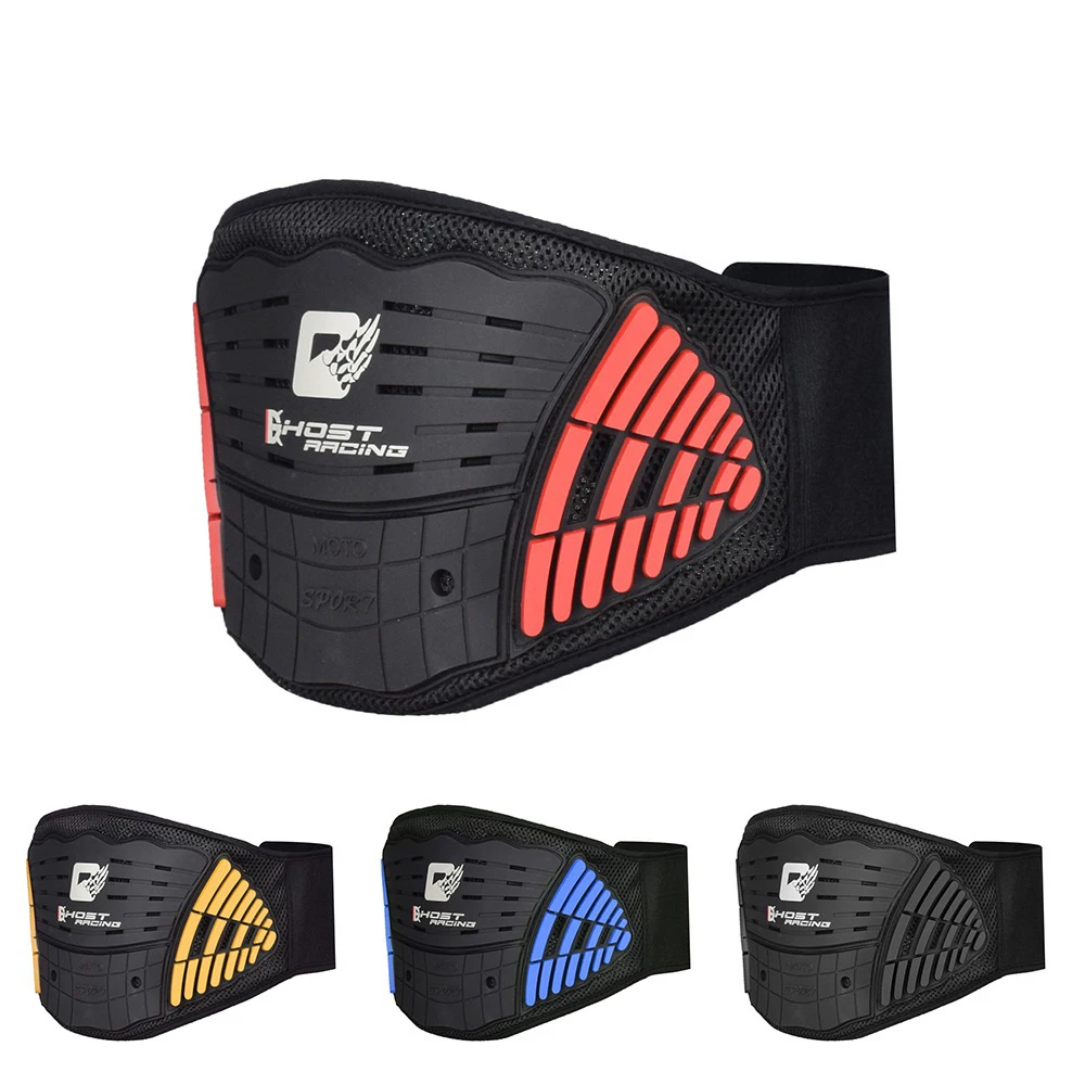 GHOST RACING Motorcycle Back Support Double Lumbar Brace Belt Motocross Protective Breathable High Elastic Adjust Waist Brace 2020 1pcs men slim fit abdominal waist sweat belt sports waist trimmer support safety back support lumbar band protective