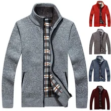 Новинка, мужские свитера, куртки, Осень-зима, теплые флисовые пальто, Мужская трикотажная одежда, на молнии, мужской толстый искусственный мех, шерсть, вязаный кардиган, пальто
