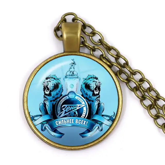 FC Zenit ST футбольный клуб 25 мм стеклянный ожерелье с кабошоном футбольный клуб подвеска с логотипом ювелирные изделия для женщин мужчин вентиляторы подарок