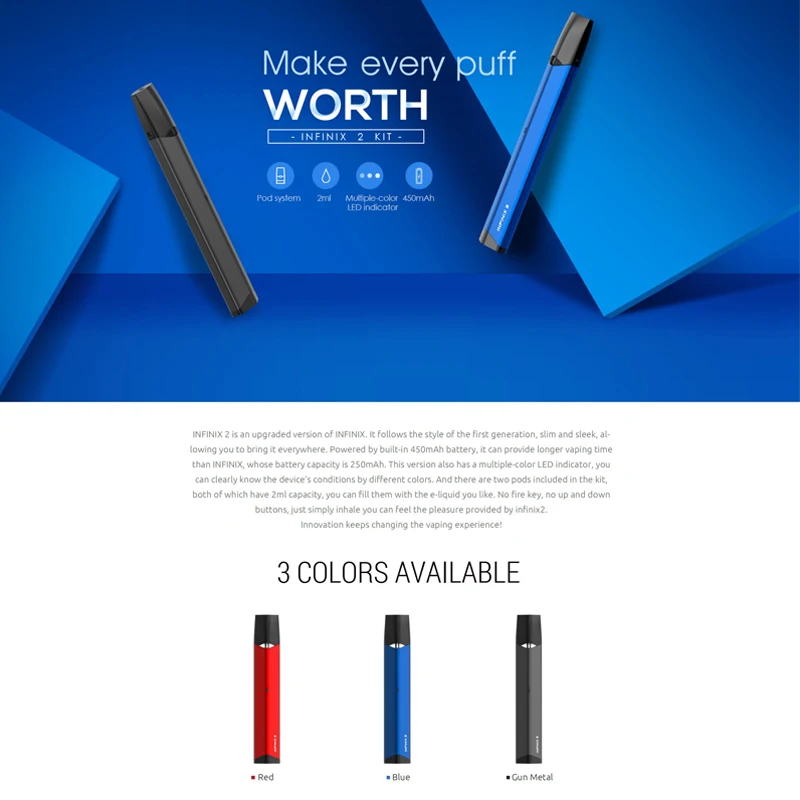 SMOK infinix 2 комплект Встроенная система с воздушным приводом 450 мАч электронная
