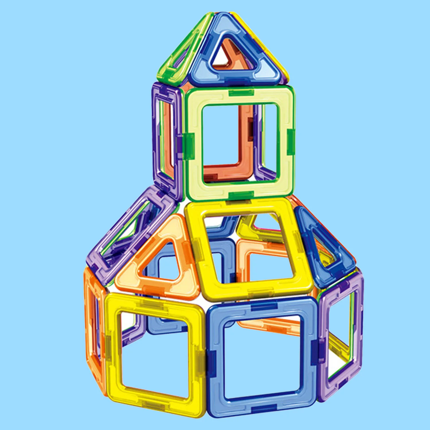 

30Pcs Magnetic Blocks Triangle Square Magnetic Building Blocks Parts 3D Blocks Construction Magnet Designer Educational Toy Gift