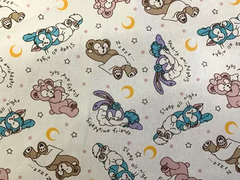 

90*145cm Duffy Bear Cotton Canvas Fabric Patchwork for Bag Sewing DIY Tablecloth Sofa Cover