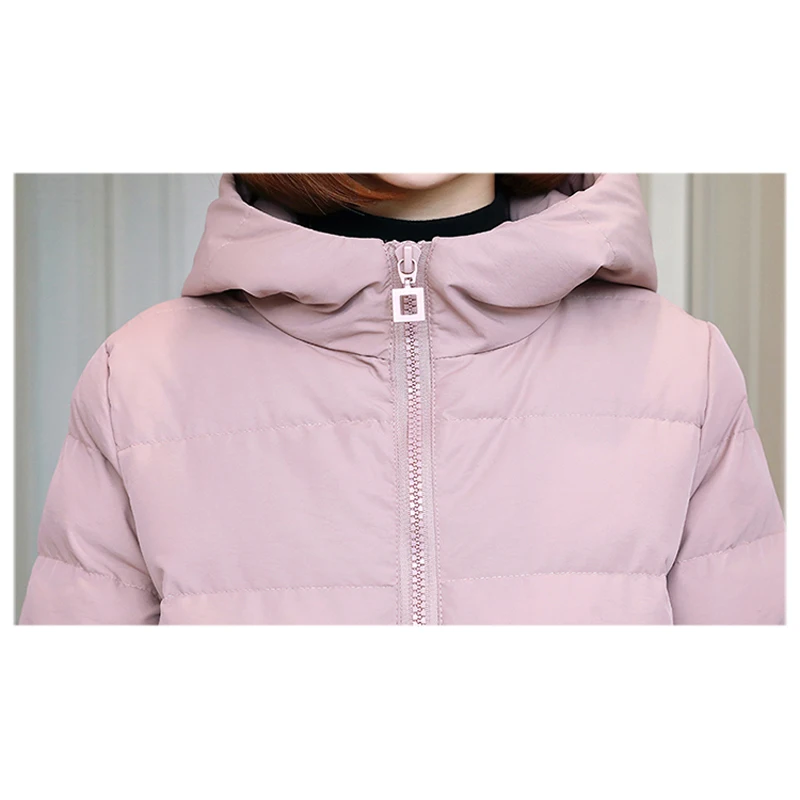 Мода плюс размер parkas парки женские зимние Новые повседневные длинные Утепленные Пальто однотонные хлопковые куртки с капюшоном женские