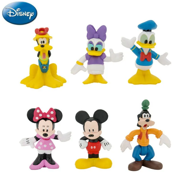 6 шт./компл. Disney Микки Дональд Дак Goofy Брюс Минни шт. набор кукол ручное украшение
