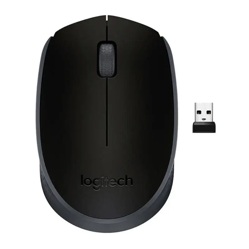 Logitech M171 2,4 ГГц USB Беспроводная мышь 1000 dpi эргономичная оптическая мышь для дома и офиса для ноутбука, компьютера, энергосбережение, Новинка - Цвет: Черный